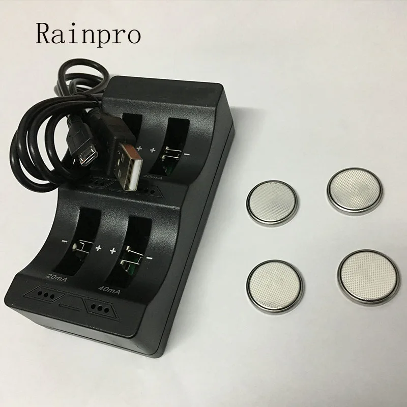 Rainpro 1 компл./лот (4 шт. LIR2032 + интеллектуальное зарядное устройство) 3 6 В