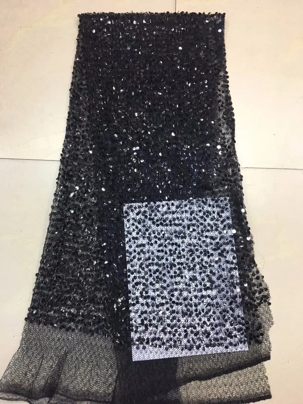 

New design sequins french Net Lace Embroidered African Guipure French Lace Fabric