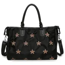 Водонепроницаемая Женская дорожная сумка с Черными Блестками, женская сумка через плечо, большая вместительность, спортивная сумка для спортзала, дорожная сумка