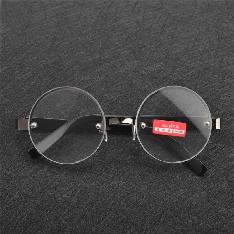 MINCL/Glass reading glasses Cool Retro Round Metal Frame Reading