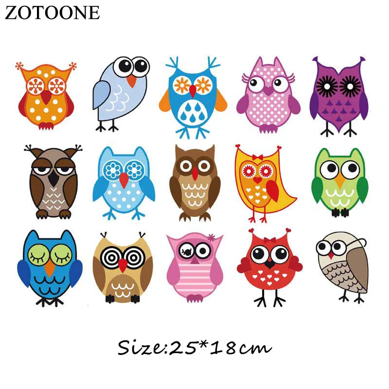 ZOTOONE Cute Various Cartoon Animal DIY Patches Iron on Transfers Children Clothes Bag Flower Decoration Washable Heat Transfer