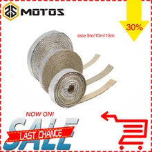 ZS MOTOS 5M/10M/15M Motorcycle Heat Exhaust Pipe Header Wrap Turbo Resistant Downpipe Fireproof Car Motor Tape Replacement