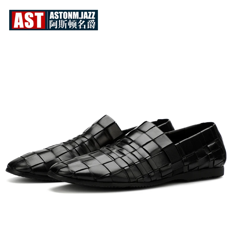 Hight End Men Hand-made Woven Leather Shoes Summer Slip On Soft Genuine Leather Loafers Big Size 6- 12 Hight End Men Hand-made Woven Leather Shoes Summer Slip On Soft Genuine Leather Loafers Big Size 6- 12