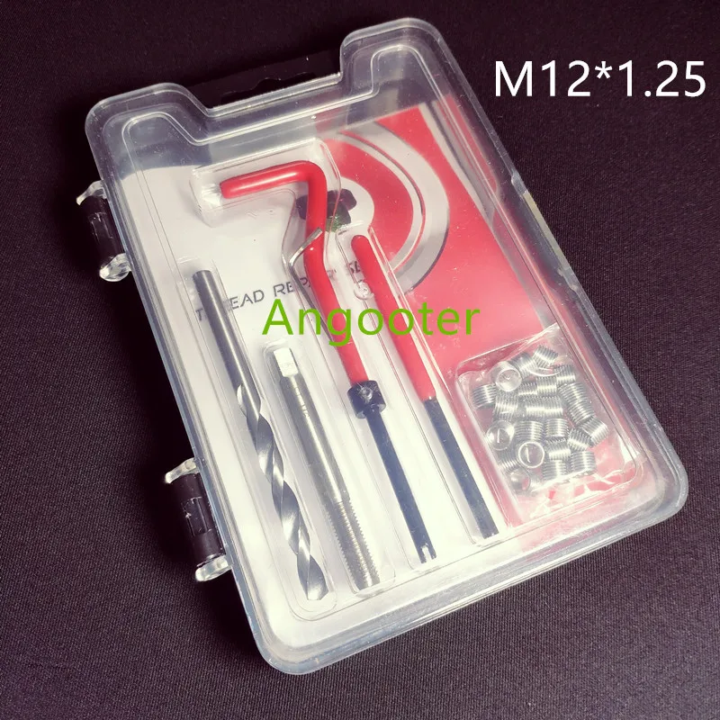 

M12*1.25 Car Pro Coil Drill Tool Metric Thread Repair Insert Kit for Helicoil Car Repair Tools Coarse Crowbar
