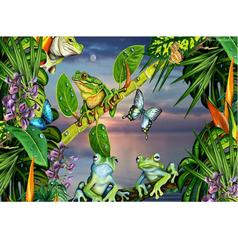 

LI LOYE 5D DIY Diamond Painting Butterfly Frogs Cross Stitch Animal Needlework Home Decorative Full Round drill Embroidery RT847
