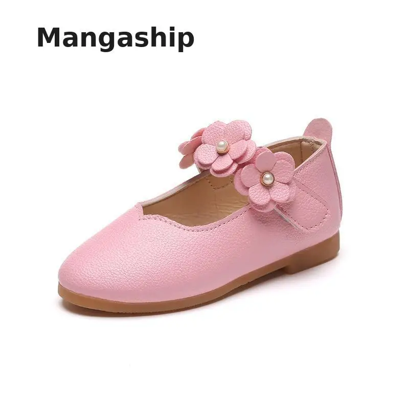 

Summer Toddler Girls Princess Leather Shoes For Children White Dress Shoes Sandals Flowers Fashion Wedding Kids School Flat Shoe