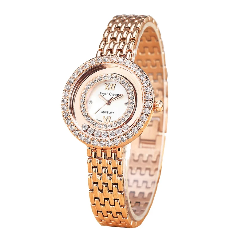 Koop Klauw instelling Dame vrouwen Horloge Japan Quartz Fashion Fijne Rvs Armband Klok Meisje Verjaardagscadeau Royal Crown