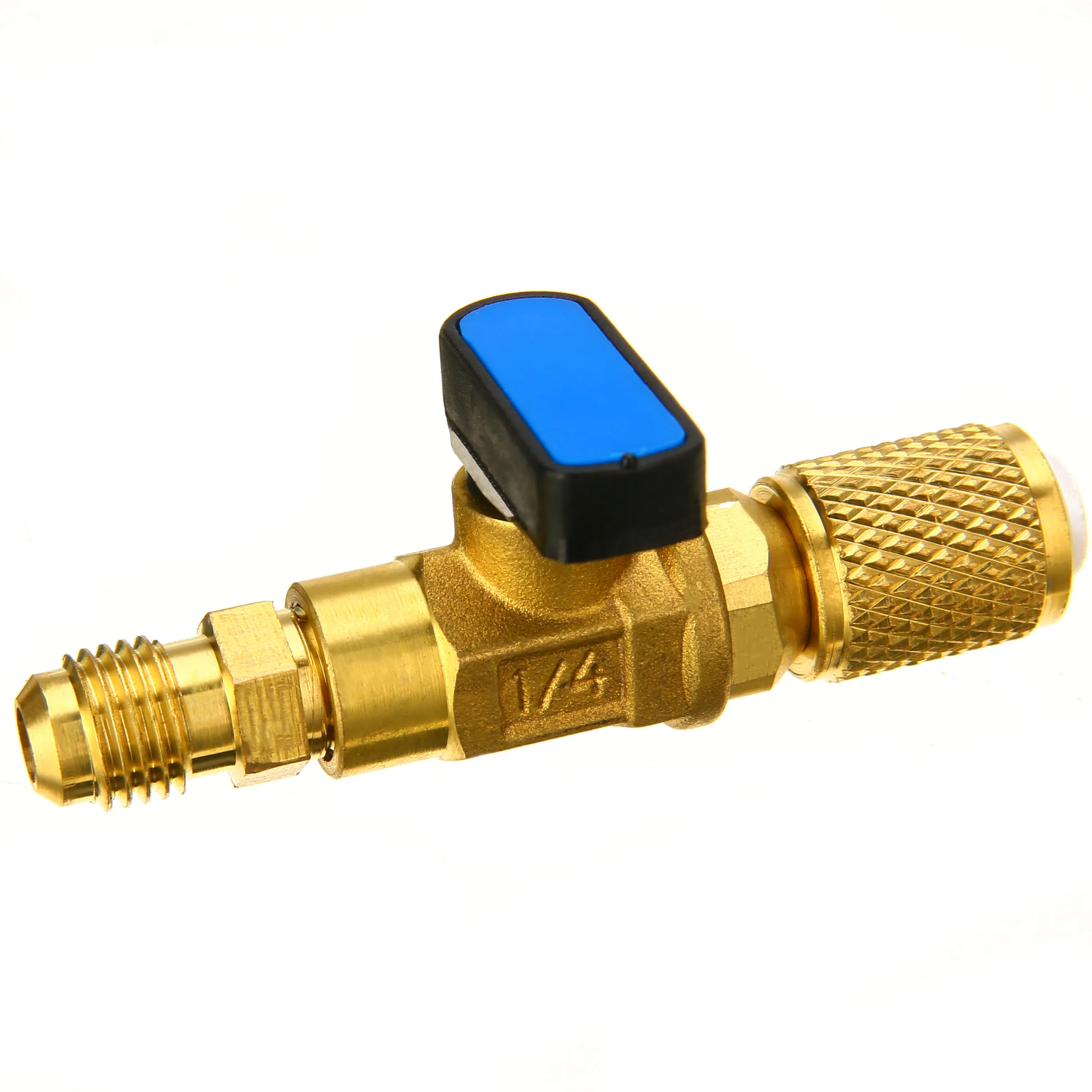 High Quality 1PC HVAC A/C Straight SHUT-OFF Ball Valve Adapter Tool For R410a R134a 1/4" Auto Air Condition Refrigeration Tools