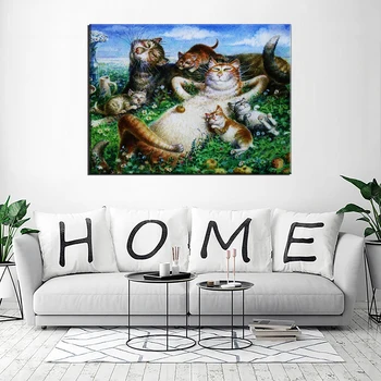 

Vladimir Rumyantsev Sit Down Cat World Oil Painting Wall Art Picture Paint On Canvas Prints Wall Painting No Framed