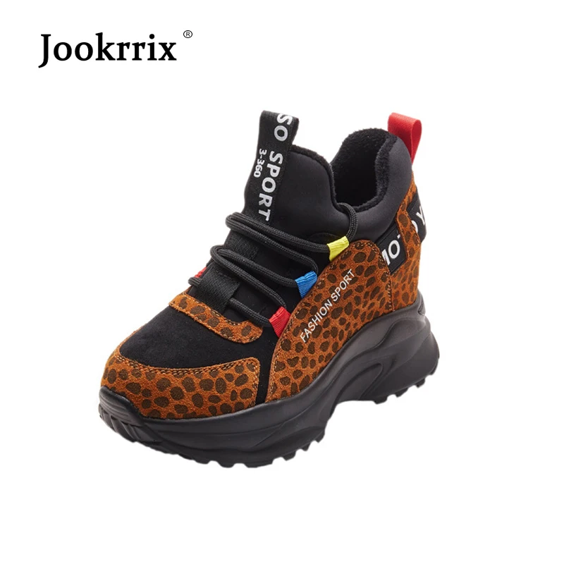 

Jookrrix 2018 Casual Shoes Women Fashion Platform Sneakers Lady chaussure Autumn Female footware Flock Brand Shoes Cross-tied