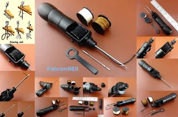 

1pc Leather Craft Sewing Stitching Automatic Lock Stitching Sewing Awl With 2 Needle 3 Thread Tool Set - Knife Cutter Punch NEW