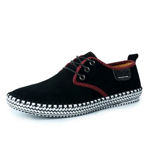 Бренд минималистичный дизайн из натуральной замши Мужская обувь для отдыха на плоской подошве брендовая Весенняя официальная повседневная обувь оксфорды на плоской подошве - Цвет: Black
