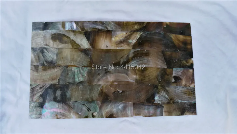 Black mother of pearl mosaic laminate for wood and musical instruments