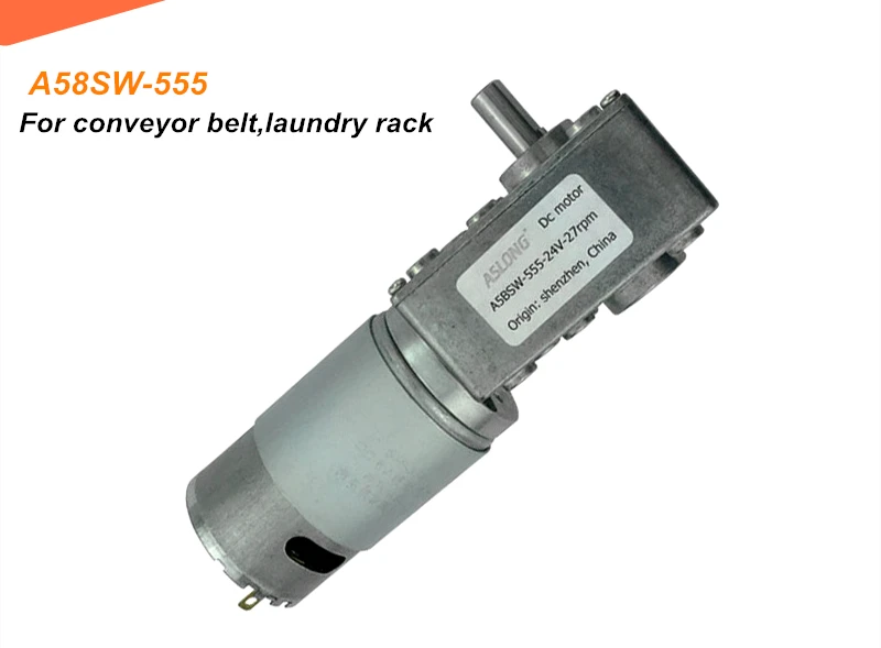 

A58SW 555 dc gear motor,turbine worm motor for conveyor belt,laundry rack 12V/24V