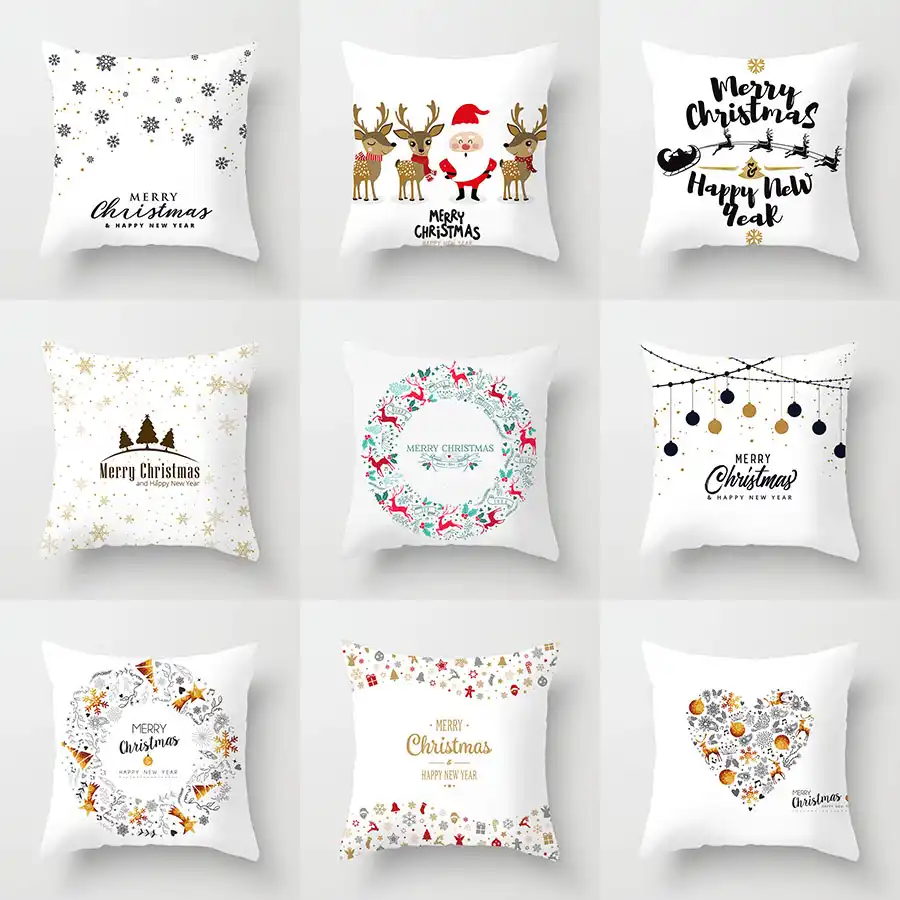 YWZN Рождественские декоративные наволочки из полиэстера с Рождеством Санта Клауса, наволочка с оленем вапити посзевка