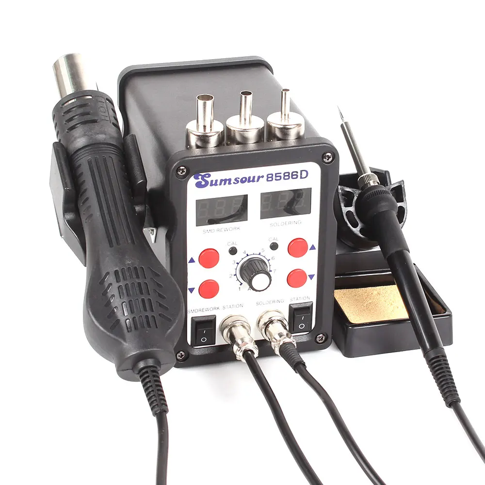 

ESD Soldering Station 8586D Double Digital Display Electric Solder Iron Hot Air Het Gun SMD BGA Rework Welder Desoldering Repair