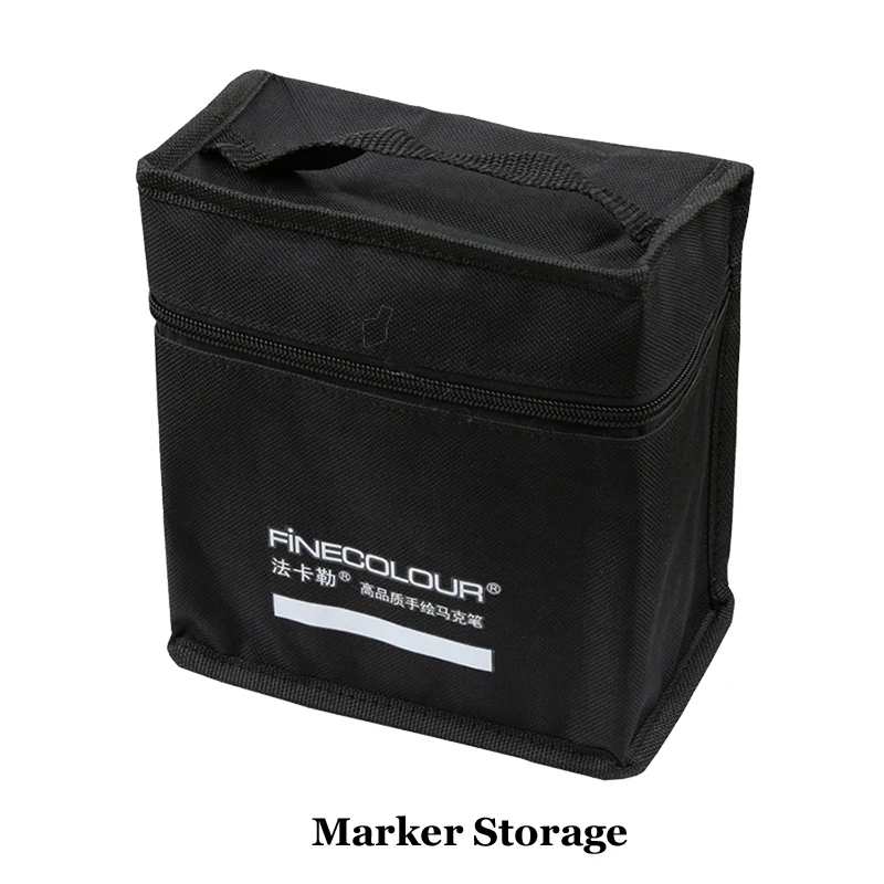 

FINECOLOUR Art Marker Storage Bag Canvas Double Layer Cloth Good Quality Small/Medium/Large Capacity For Designer & Artist