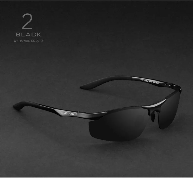 Мужские солнцезащитные очки VEITHDIA, дизайнерские алюминиевые очки с поляризационными стеклами, степень защиты UV400, модель 6529