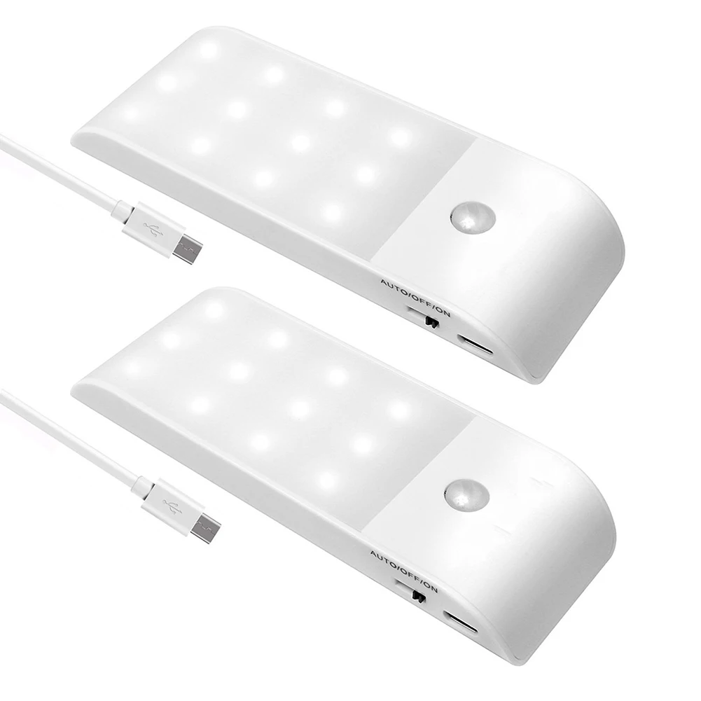 Infrared Motion Sensor Night Lamp USB Rechargeable Nightlight Light Induction Kitchen Cabinet Closet Bottom Lighting | Освещение