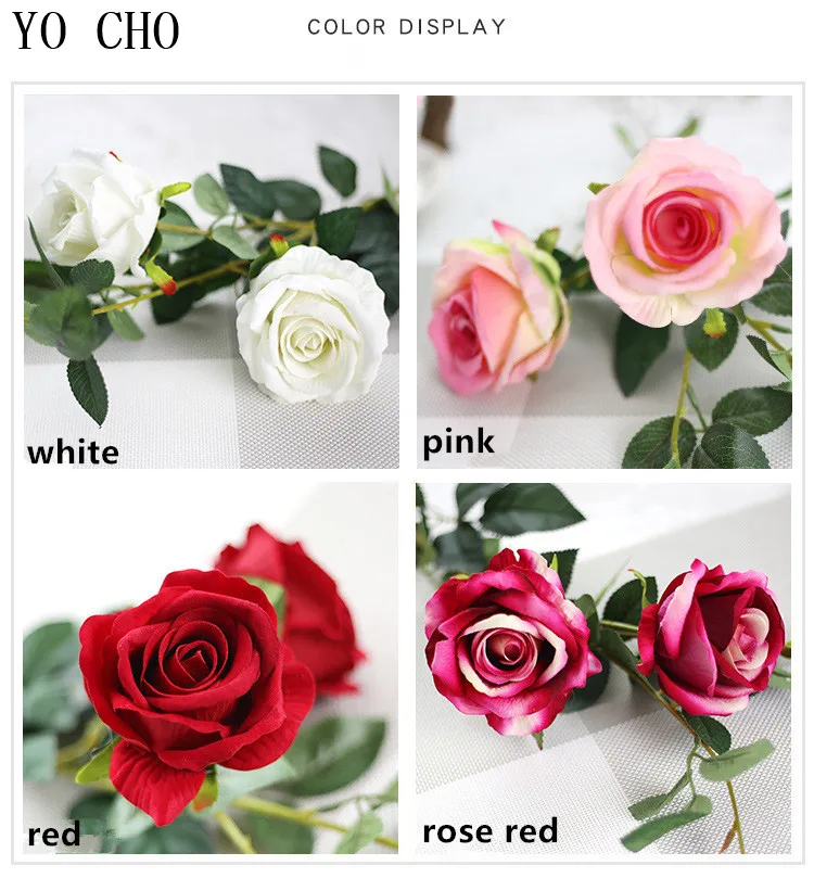 3 heads velvet roses8