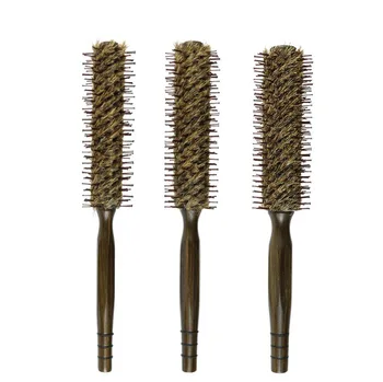 

Natural Bristle Round Roller Hair Brush Hair Comb With Non-slip Wood Handle Hairbrush Massage Scalp Salon Hair Styling Tools