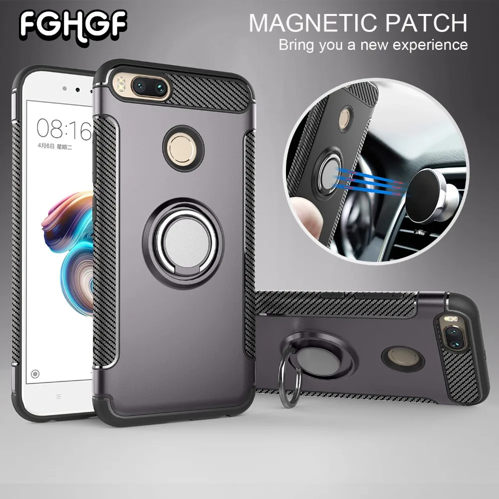 

FGHGF Cover For Xiaomi Redmi 3S 3X 3 Case sFor Redmi 3 Pro Silicone Phone Shell Adsorbable Magnetic Ring Armor TPU Back Coque