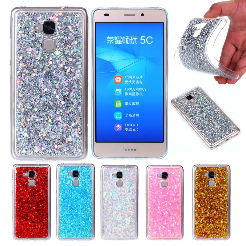

Huawei Honor 5C Nem-l51 Case Colored Shiny Glitter Silicone TPU Gel Soft Back Cover Case for Huawei Honor 5C Honor5C Play 5.2