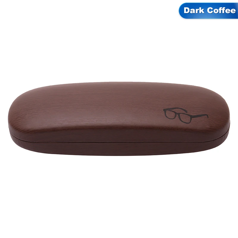 Высокое качество древесины жесткий Комплект держатель металла очки для чтения чехол для мужчин и женщин из искусственной кожи коробка для очков - Цвет: dark coffee