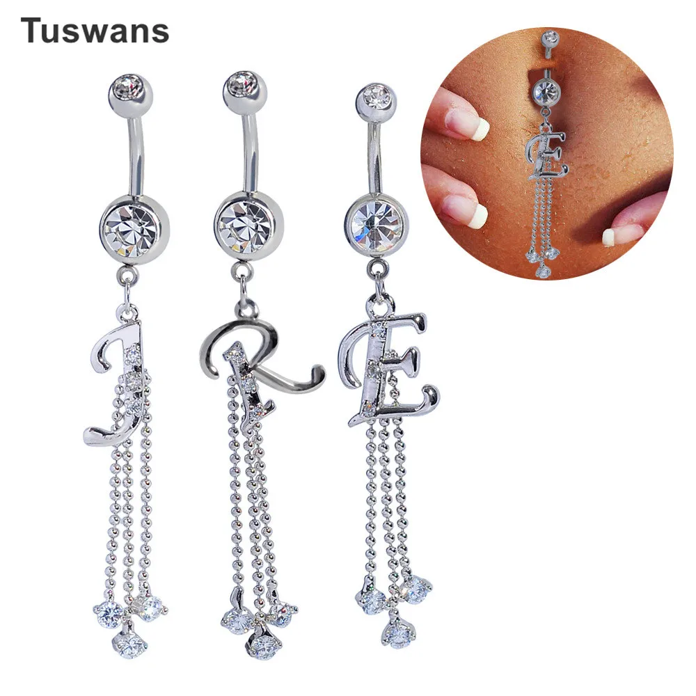 Fashion J/r/e Letter Piercing Belly Button Rings Navel Piercing Sex