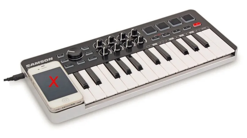 mic Samson Graphite M25 USB MIDI Keyboard Controller portable 25-key velocity-sensitive mini keyboard with USB cable for performance usb microphone