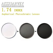 1,74 индекс Асферические фотохромные линзы Cr-39 антибликовые прозрачные Сменные серые супертонкие цветные оптические линзы высшего качества класса А