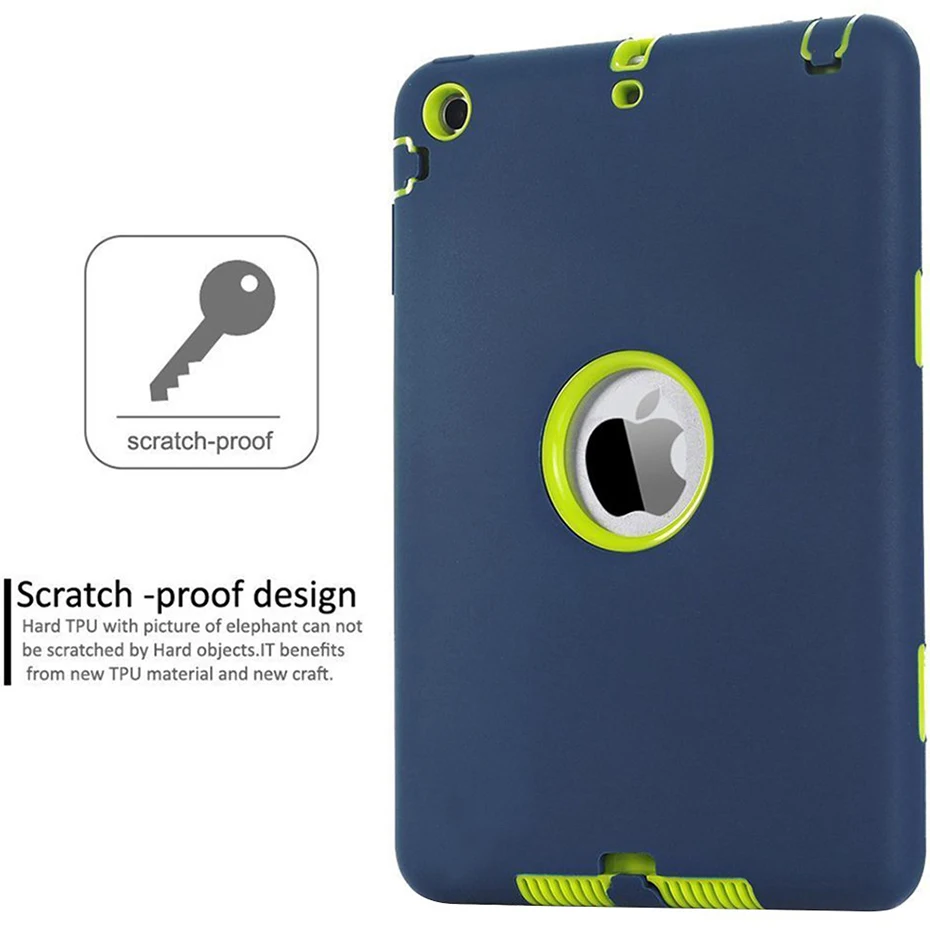Чехол для iPad Mini 3 2 1 retina Kids безопасный защитный противоударный ударопрочный Ударопрочный силиконовый Жесткий чехол для планшета с защитой от царапин