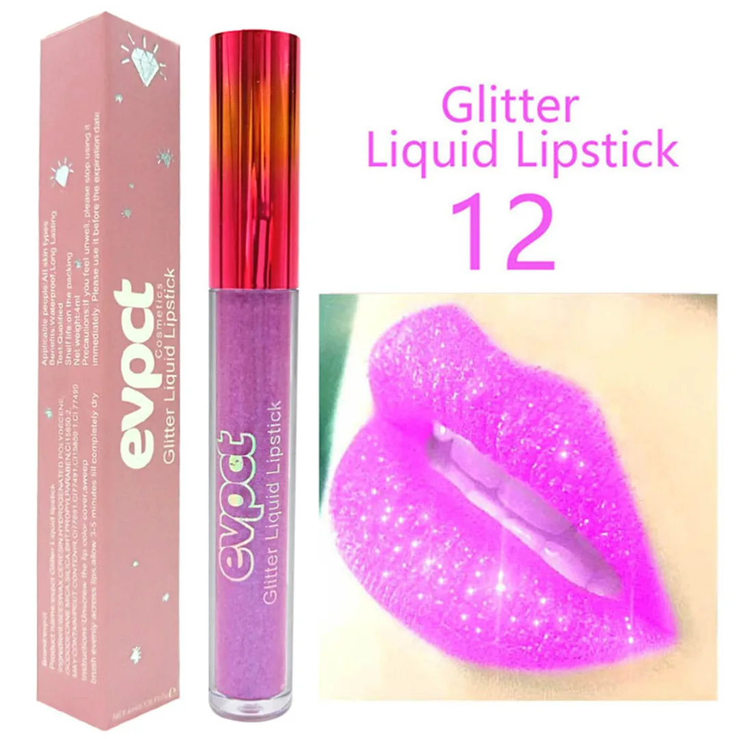 Shellhard 15 Colors Diamond Glitter Glossy Makeup Liquid Lipstick Matte Changed Metallic Lipgloss Shiny Sexy Lip Gloss
