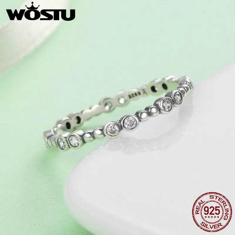Женские складные кольца WOSTU из стерлингового серебра 925 пробы в простом стиле для