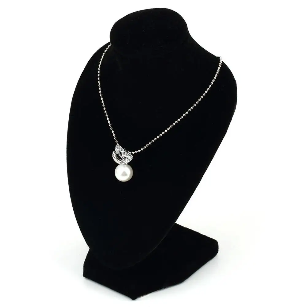 

Black chic Velvet Mannequin Necklace Pendant Jewelry Display Stand Holder Show Shelf