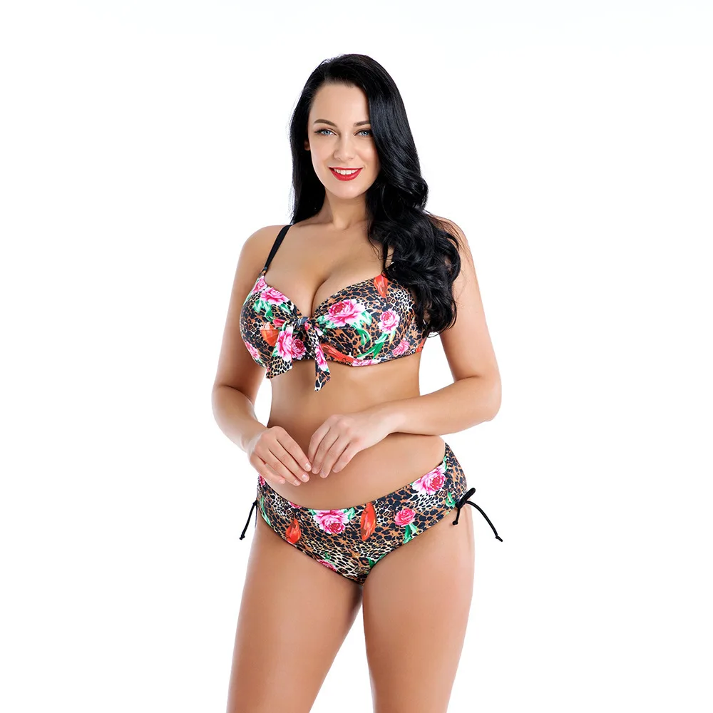 

Underwire Print Bikini Retro Sexy 2019 Plus Size Swimwear Women Swimsuit Two Piece Bikini Set Push Up Big Size Bikini for Women