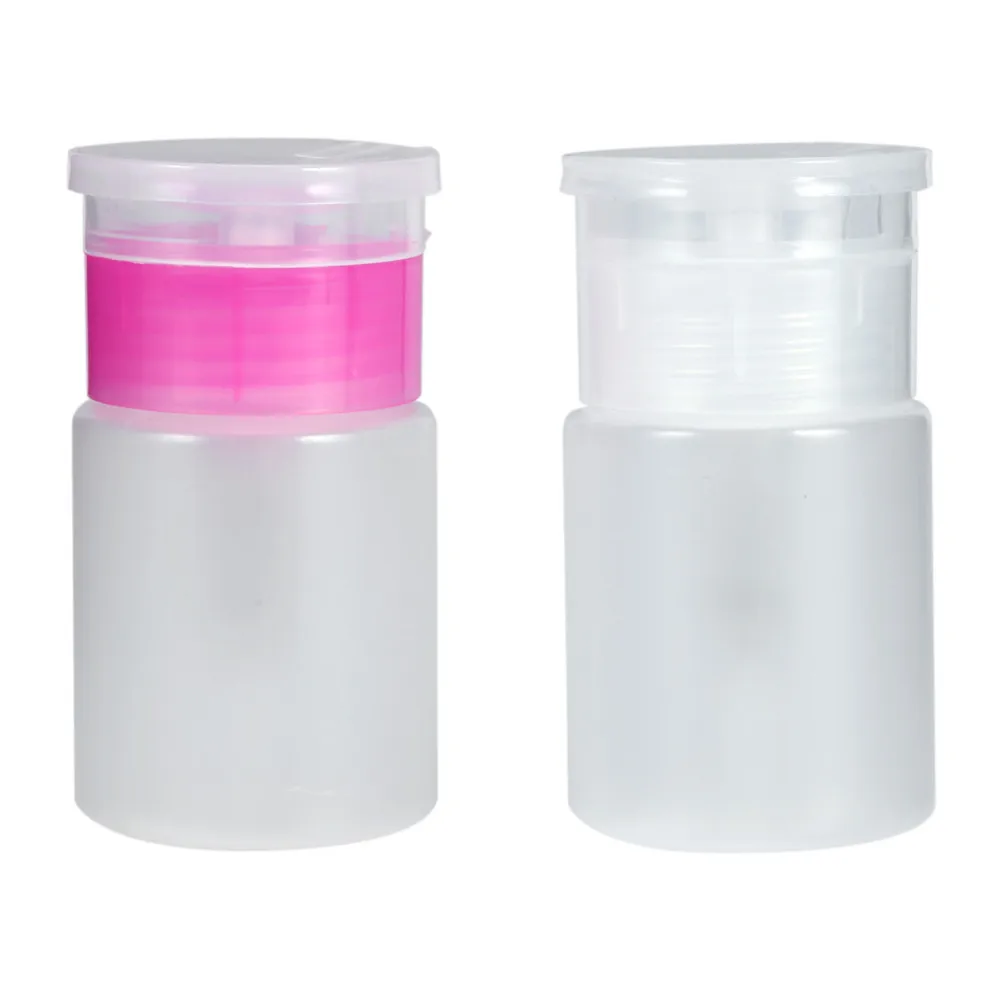 

60ML Pump Dispenser Nail Art Polish Wash Remover Alcohol Liquid Cleaner Empty Plastic Press Pump Bottle Nail DIY Manicure Tools