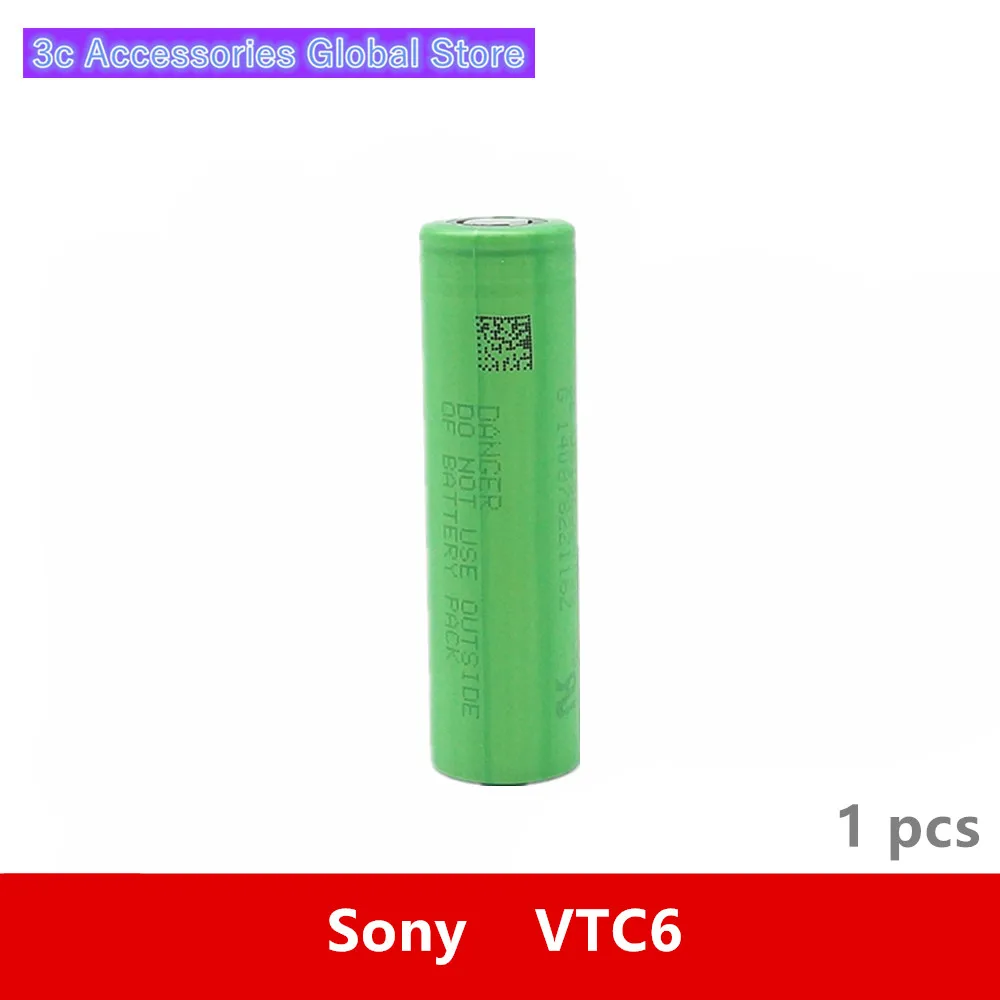 

1 pcs 3.7V 18650 3120mah 30A Original For Sony US18650VTC6 VTC6 3.6V IMR battery cell for Toy E-cig Torch Flashlight ect