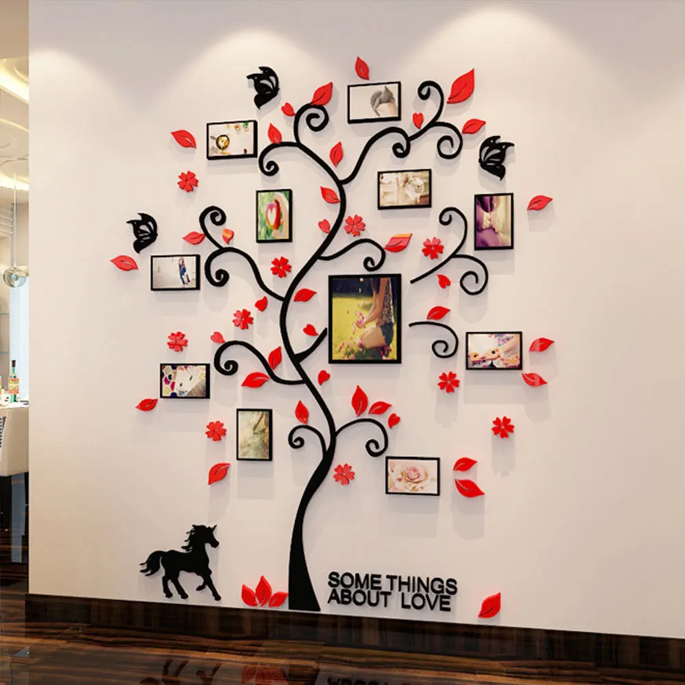

Tree Acrylic Wall Stickers Wallpaper 3D Home Decor Living Room Removable Contemporary Sticker for Photo Memory Hanging Decal