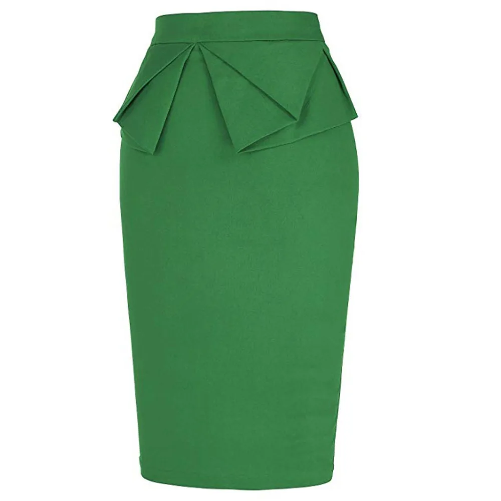 Летние женские юбки женские винтажные рабочие эластичные офисные официальное, длиной до колен однотонные облегающие карандаш полиэстер юбка карандаш BB4