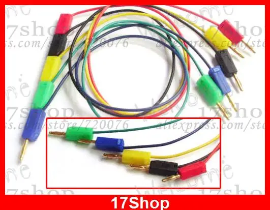 5PCS 50cm 5color Gold 2mm Banana Plug Cable M/M for Test Probes Instrument Meter | Обустройство дома