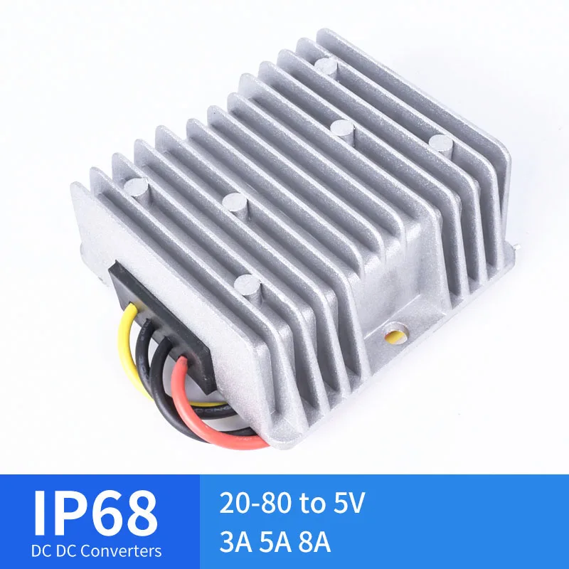 

20-80V TO 5V 3A 5A 8A DC DC Converter Waterproof Buck Converter Voltage Regulating Power Module CE Certification