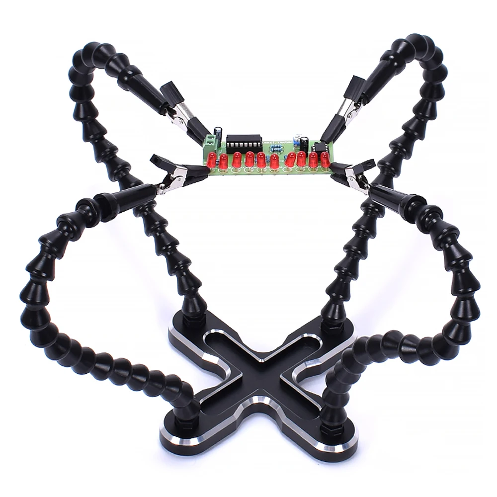 

GEYOTAR Soldering helping hands Third Hand Soldering Tool Soldering Station with 4 Flexible Arms for Electronics Repair