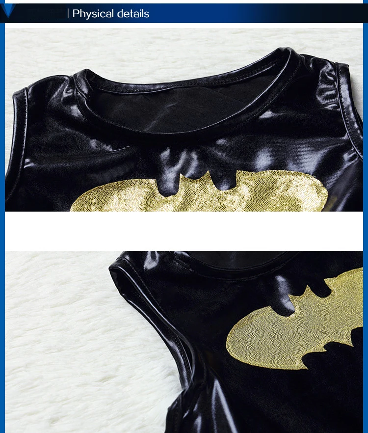 Бэтмен юбка-пачка для девочек платье с супергероем Накидки и маска детский костюм дети Косплэй Костюм для Рождества и Хэллоуина
