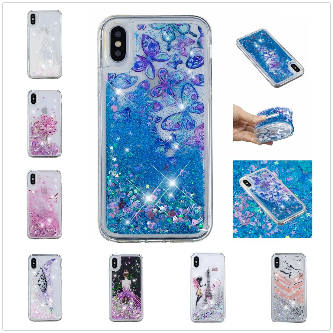 

Star Phone Case For iPhone XS Max XR X Quicksand Bling Back Cover Soft Protection For iPhone 7 8 6S 6 Plus Fashion Design Coque