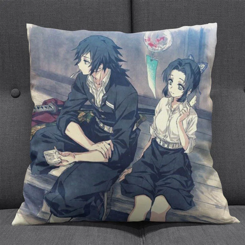 1Pcs Creative Cartoon kimetsu no yaiba Pillow Annie Stuffed Short Plush Office Travel Rest Soft Cushions Home Decor Gift