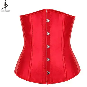 

Wholesale Price Corset Satin Underbust Bustier Plus Size Korsett For Women Dropshipping Outfit Korset Busk Sexy Gorset Low Price