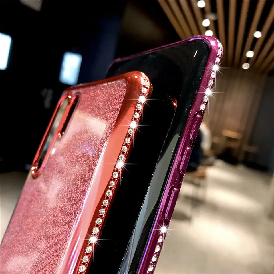 Чехол для huawei P30 Pro P20 Lite Коврики 20 10 крышка со стразами Алмазный Блеск силиконовый