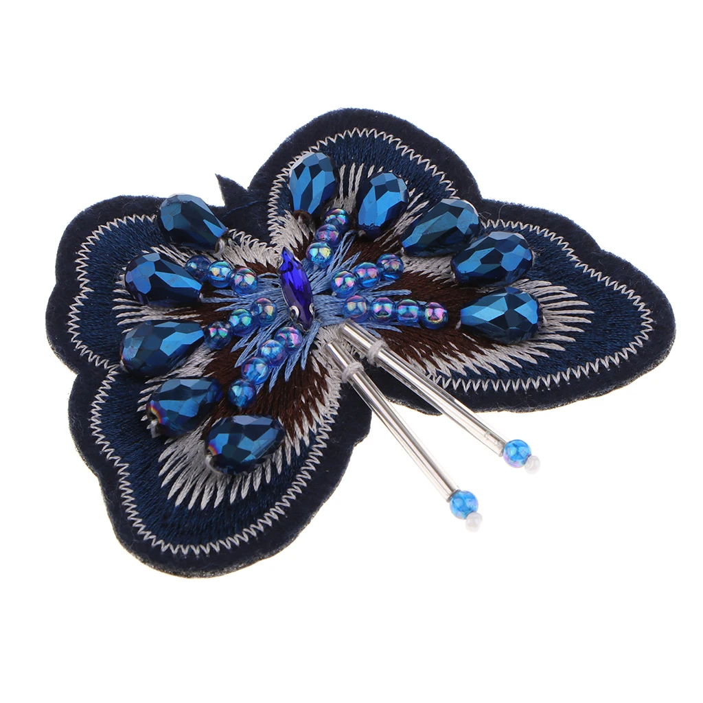 Sequin Beads Patches Butterfly Style Clothes Embellishments Embroidery Applique Decorations for Repair/Design