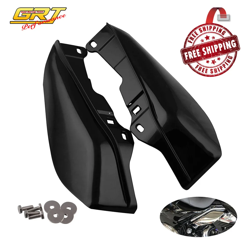 

Triclicks Black Mid-Frame Air Deflectors Trim Air Deflector Trims For Harley Touring Road King Street Glide FLHX Electra Glide M